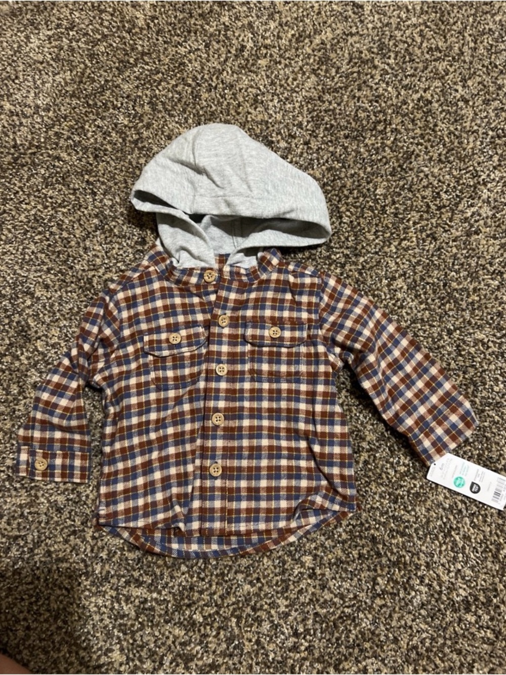Carters flannel hoodie 6 months